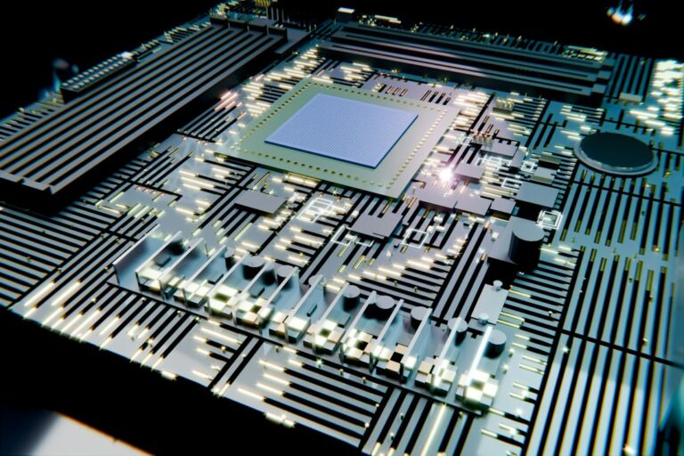 AIモデルと計算基盤をイメージした回路基板
